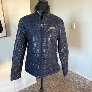 Chargers NFL Navy Puffer Jacket for Women
